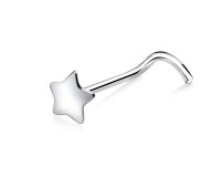 Star Shaped Silver Curved Nose Stud NSKB-03